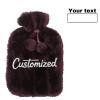 Personalized 2L Hot Water Bottle with Plush Faux-Fur Cover, Purple view 2