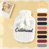 Personalized 2L Hot Water Bottle with Plush Faux-Fur Cover, Purple view 4