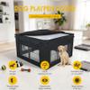Dog Playpen Cover, 1680D Waterproof Oxford Fabric and Nylon Mesh, Fits 32-Inch-High 8-Panel Pens, UV-Resistant, Black view 3
