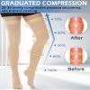 Ailaka 20–30 mmHg Compression Stockings for Women and Men, Closed-Toe Thigh-High for Better Circulation and Heavy, Tired Legs (Beige, 4XL) view 2