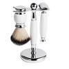 PPQIRU Men's Luxury Razor and Shaving Brush Stand, White view 1