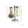PPQIRU Men's Luxury Razor and Shaving Brush Stand, White view 2