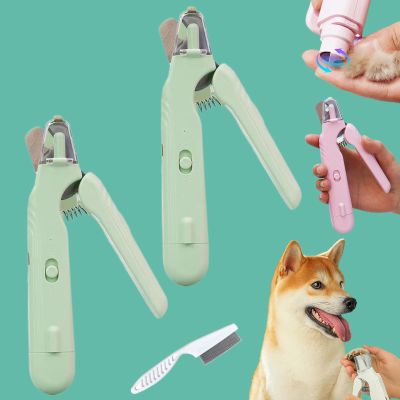Snrtevu 2-in-1 Pet Nail Trimmer with LED Light, Safety Guard and Grinder