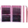 640-Piece Lash Cluster Set, 30D/40D/50D Individual Lashes with Curler, Brush and Glue view 1