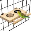 Stainless Steel Bird Feeder with Wooden Perch view 1