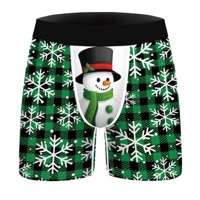 Generic Men's Underwear Shorts, Christmas Boxers with Funny Colorful Print, Cotton Basic Sexy Shorts