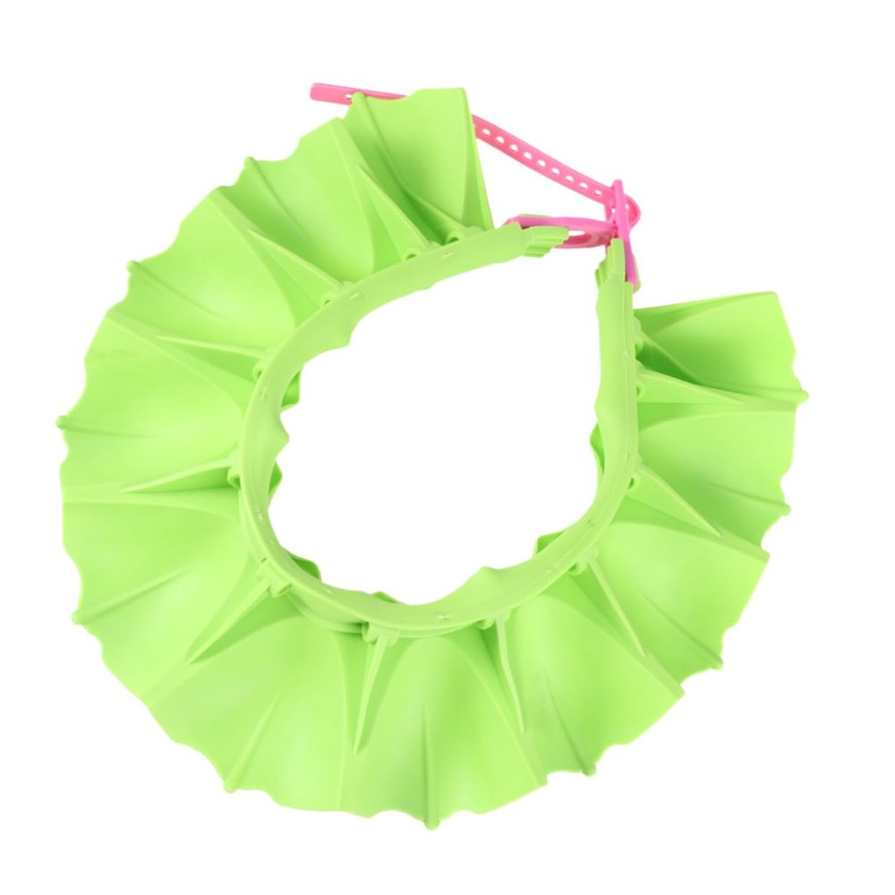 Adjustable TPE Baby Bath Visor with Ear Protection, Green