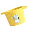 Gatuida Multifunctional Yellow Cotton Rope Storage Basket with Light Green Crocodile Design view 1