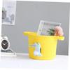 Gatuida Multifunctional Yellow Cotton Rope Storage Basket with Light Green Crocodile Design view 2