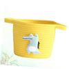 Gatuida Multifunctional Yellow Cotton Rope Storage Basket with Light Green Crocodile Design view 3