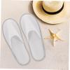 HAMPPLIES 10 Pairs Disposable Linen Hotel Slippers with Non-Slip Soles view 3