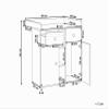 Baby Changing Table Dresser, Brown Wood Look, 69 x 90 x 90 cm, 2 Drawers, 3 Compartments, 2 Doors, Delisle view 3