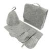 Healvian Felt Sauna Hat Set, 5 Pieces, Gray view 1