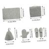 Healvian Felt Sauna Hat Set, 5 Pieces, Gray view 2
