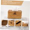 Handwoven Rattan Tissue Box Cover for Home and Hotel view 4