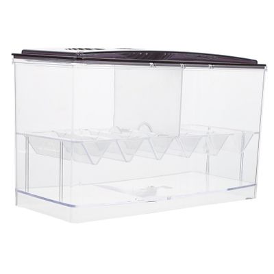 Abaodam Transparent Acrylic Aquarium Breeding Box with Lid, Feeding Holes, and Drain