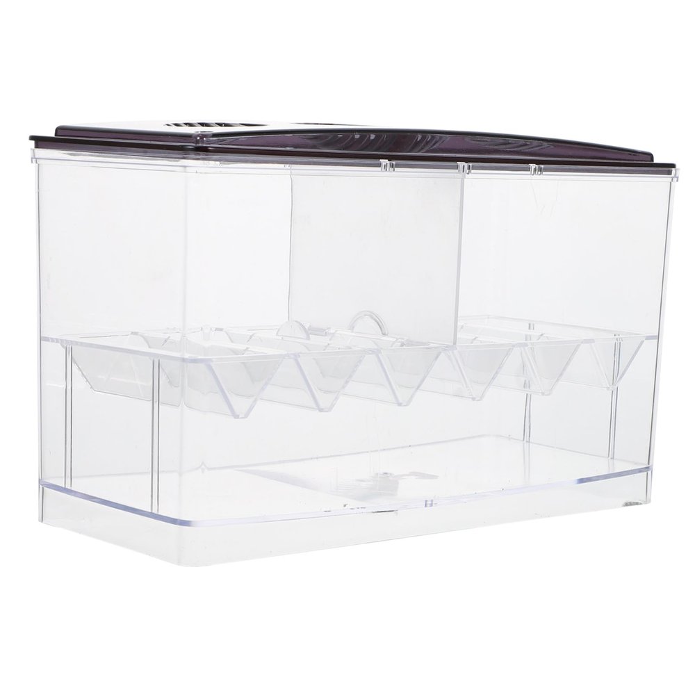 Abaodam Transparent Acrylic Aquarium Breeding Box with Lid, Feeding Holes, and Drain