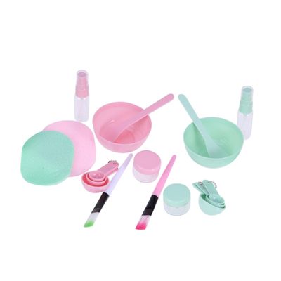 Ipetboom Facial Mask Mixing Bowl Set, 9-Piece Silicone Set with Brushes and Spatulas, 2 Pink Pieces, Random Color