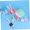 Ipetboom Facial Mask Mixing Bowl Set, 9-Piece Silicone Set with Brushes and Spatulas, 2 Pink Pieces, Random Color view 3