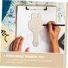 12-Piece DIY Wooden Hand Mirrors with Handles, Craft Mirrors for Children view 4