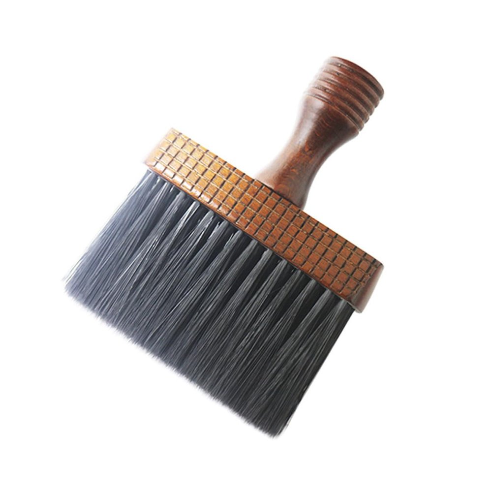 Brown Neck-Cleaning Brush with Nylon Bristles for Barbers