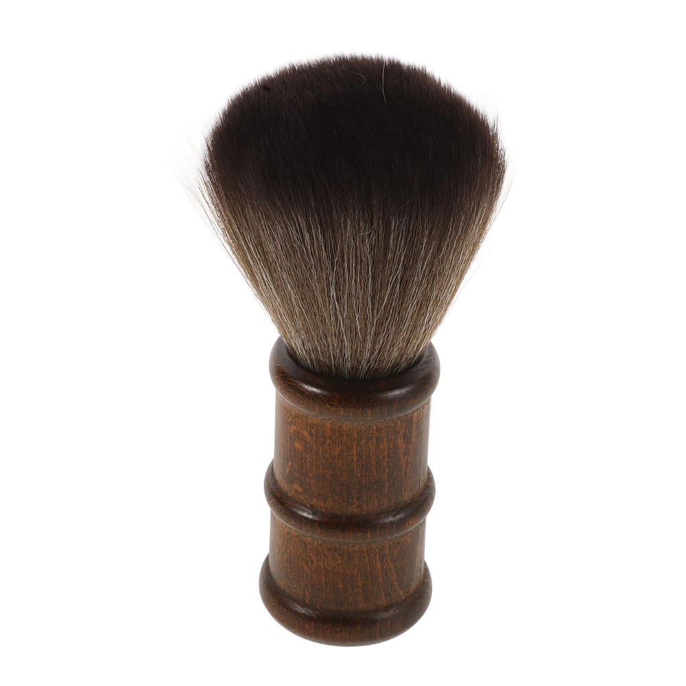 LOLIPPYY Barber Neck Duster Brush, Soft Hair-Cleaning Brush with Wooden Handle