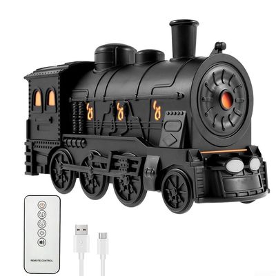 BildeeMait Train Essential Oil Diffuser, Steam Train Diffuser for Home, with Wireless Remote, Black