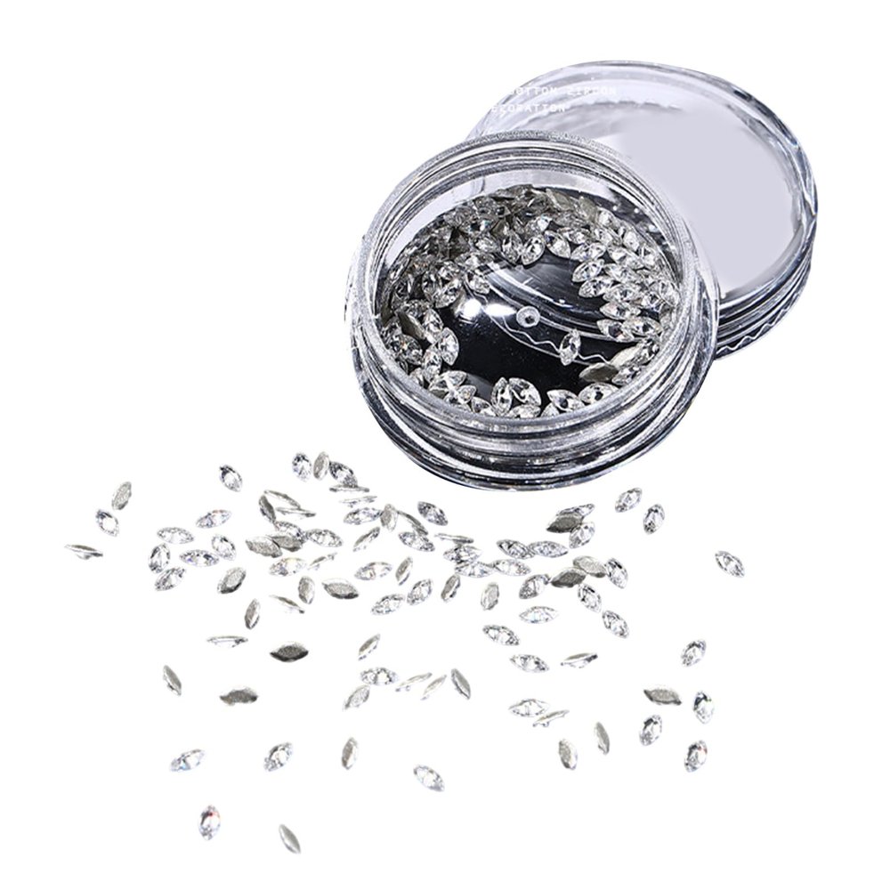 50-Piece Zircon Horse-Eye Nail Art Charms