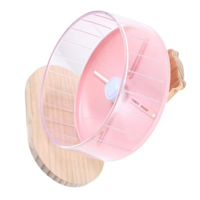 Silent Hamster Wheel with Stand, 20 cm, Pink, 1 Set