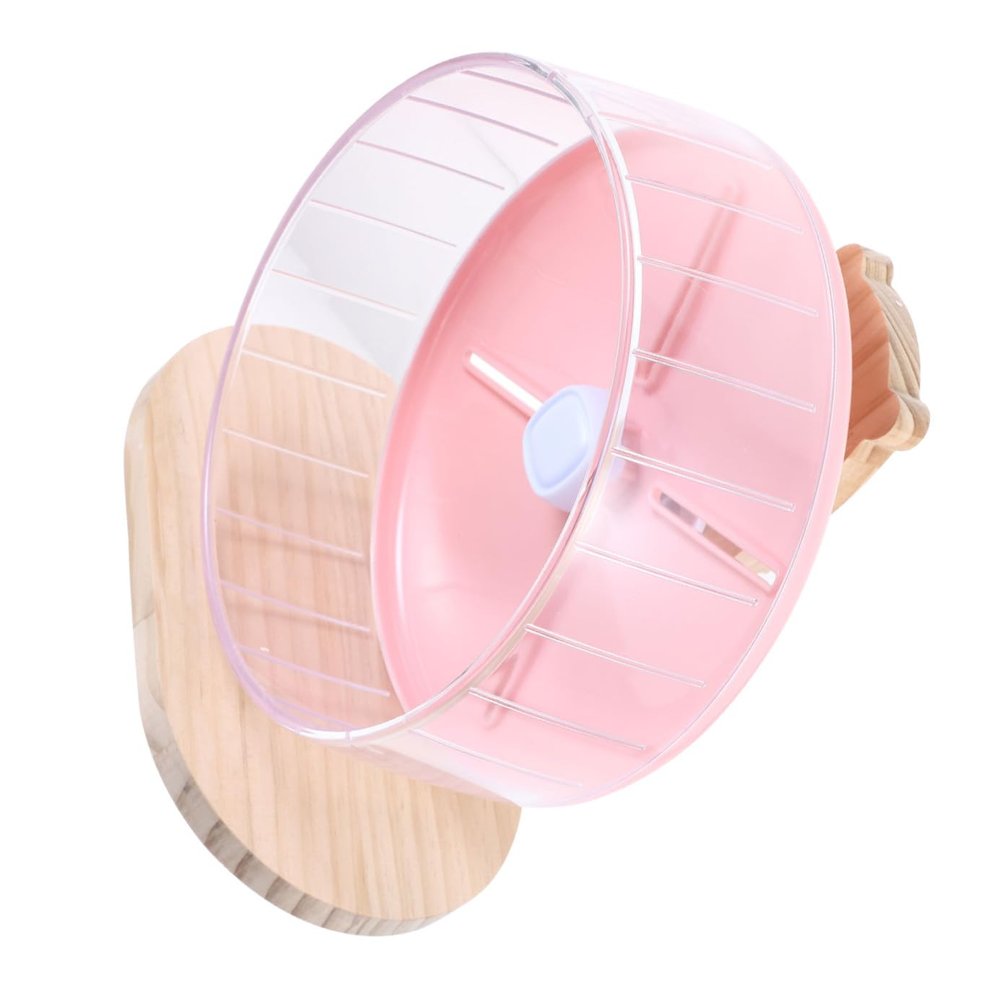 Silent Hamster Wheel with Stand, 20 cm, Pink, 1 Set