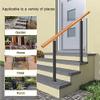 Adjustable Wooden Stair Railing, Non-Slip, for 13 Steps, Installation Kit for Concrete/Wood/Brick, 90 cm High, 120 cm Long (Black) view 2