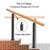Adjustable Wooden Stair Railing, Non-Slip, for 13 Steps, Installation Kit for Concrete/Wood/Brick, 90 cm High, 120 cm Long (Black) view 3