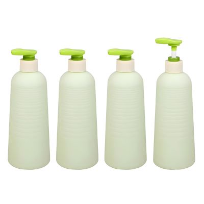 YANCAER 4-Pack 500 mL Refillable Lotion Pump Bottles, Green Plastic Dispensers