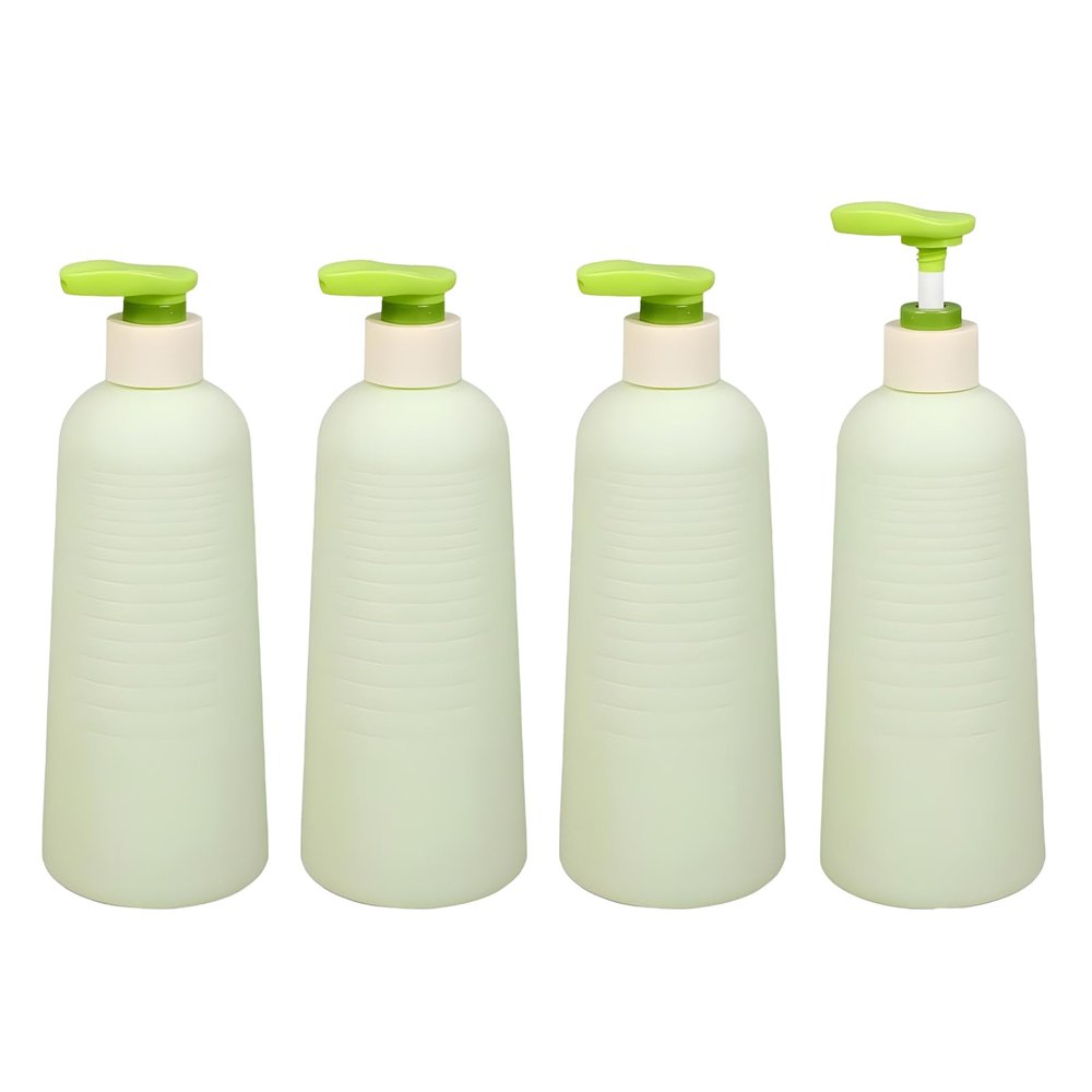 YANCAER 4-Pack 500 mL Refillable Lotion Pump Bottles, Green Plastic Dispensers