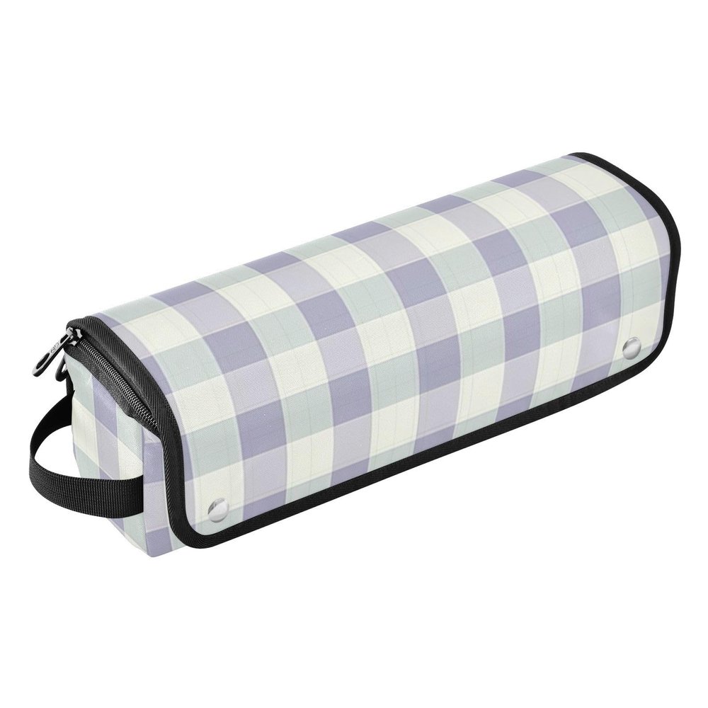 Hot Hair Tools Travel Bag with Removable Heat-Resistant Mat, Light Purple Plaid