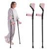 Forearm Crutches for Adults, 2-Pack, Adjustable, Gray-Pink view 1