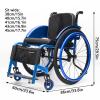 Foldable Lightweight Sports Wheelchair for Adults, Ultra-Light Aluminum Transport Wheelchair with Handbrake, Self-Propelled Manual Wheelchair with Anti-Tip Wheels (45 cm/17.7 in) view 4