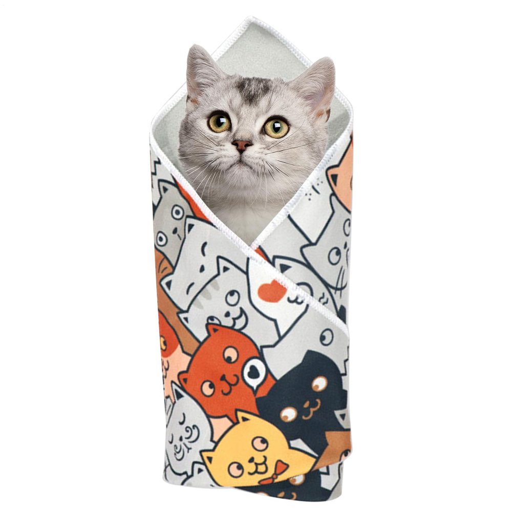 Generic Cat Wrap, Self-adhesive Cat Burrito Wrap for Nail Trimming