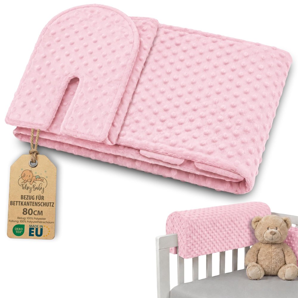 Cover for 80 cm Bed Edge Protector for Children's Beds, Pink, OEKO-TEX Certified