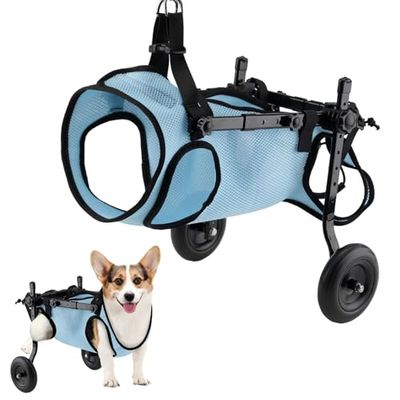 Generic Dog Wheelchair for Hind Legs, Adjustable 2-Wheel Pet Wheelchair, Gray, Size S