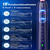 Rotating Electric Toothbrush for Adults and Children with 8 Brush Heads, 3 Intensities, 5 Modes, Wall-Mounted Charging Station (Blue) view 4