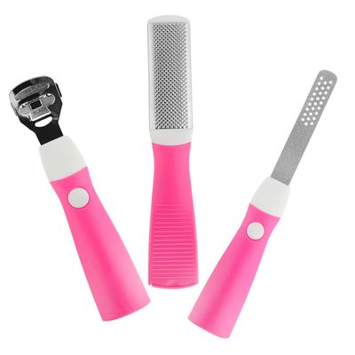 Callus Remover Set, 1 Set, Stainless Steel, Pink