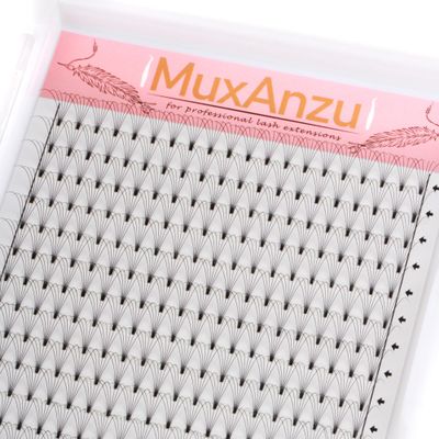 MuxAnzu Premade Lash Fans, Short Stem, 6D, 0.10 D Curl, 13 mm, 16 Rows