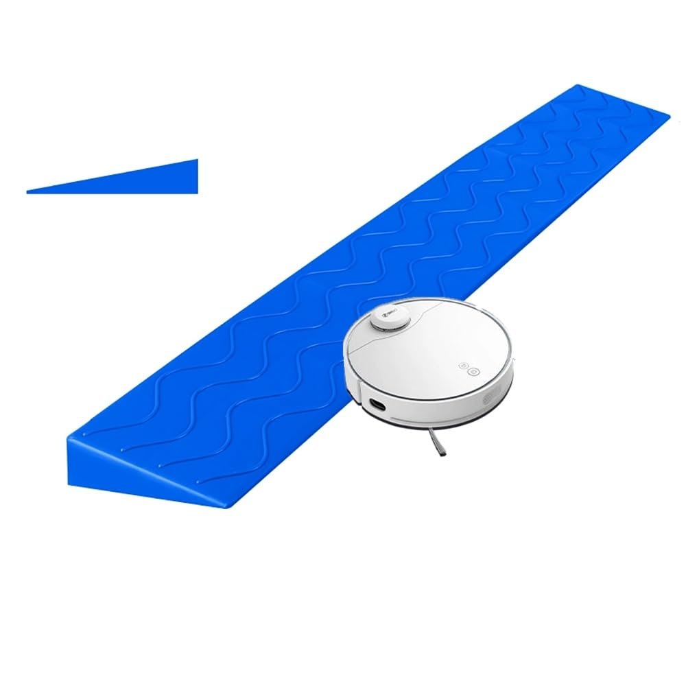 Non-Slip Rubber Wheelchair Ramp, 1–4 in Rise, Blue, 0.39 in H