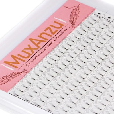 MuxAnzu Pre-Made Lash Fans, Short Stem, 4D 0.07 D 10 mm, 16 Rows