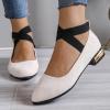 Women's Dirndl Shoes - Comfortable Oktoberfest Traditional High-Heel Pumps, Heeled Shoes, 003d White, EU 41 view 3