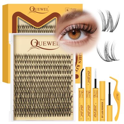 QUEWEL Fairy False Eyelashes, Manga Lash Extension Mix 10–18 mm DIY Set (Fairy-D)