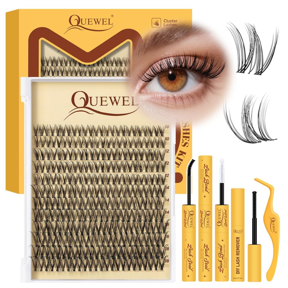 QUEWEL Fairy False Eyelashes, Manga Lash Extension Mix 10–18 mm DIY Set (Fairy-D)
