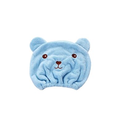 Microfiber Hair Towel Turban, Hair-Drying Cap, Blue, 6-Pack