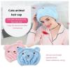 Microfiber Hair Towel Turban, Hair-Drying Cap, Blue, 6-Pack view 3